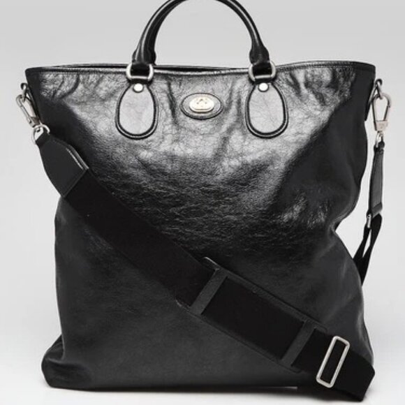 Gucci Black Textured Leather Morpheus Militare Crossbody Tote Bag - Picture 1 of 10